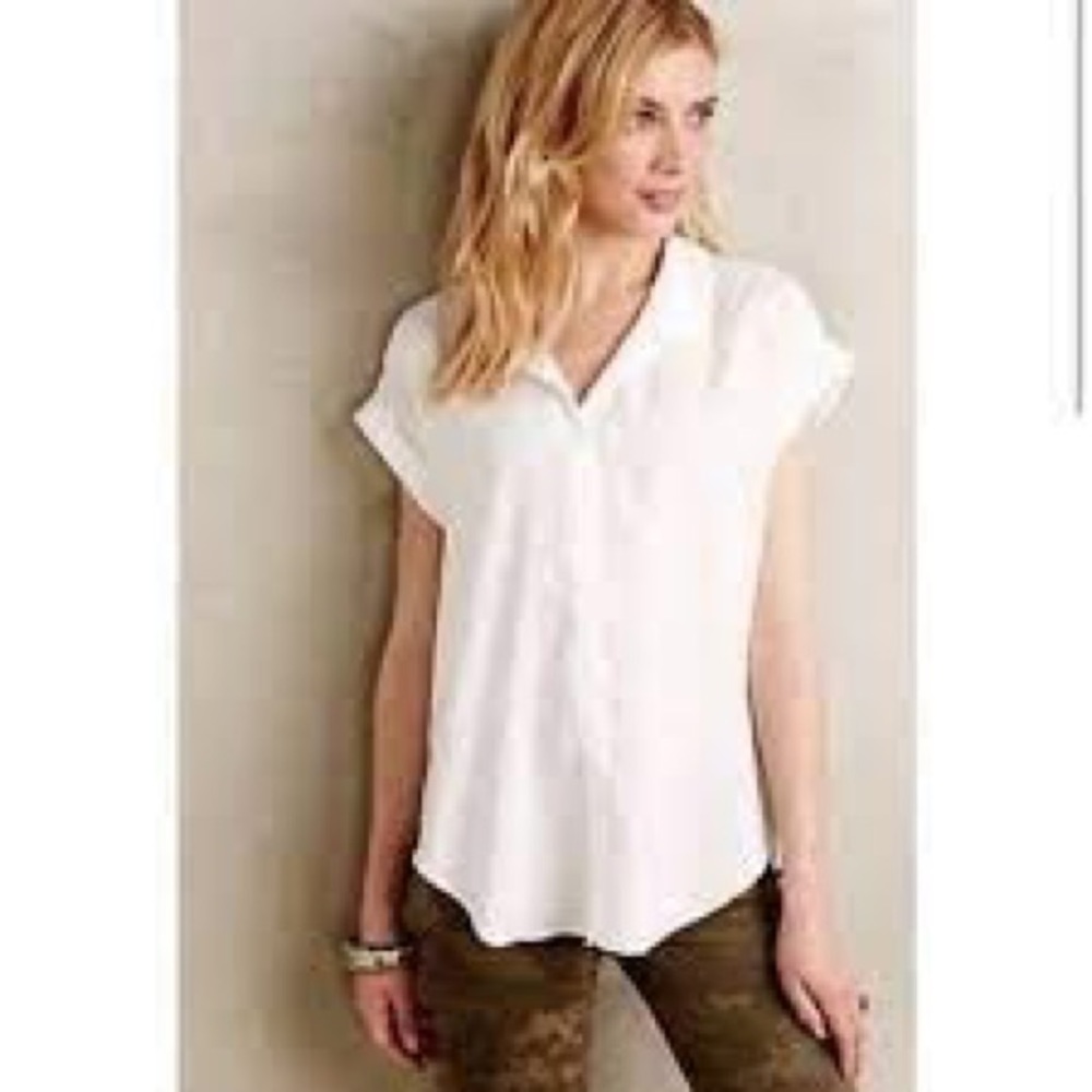 Cloth & Stone White Button Up Shirt